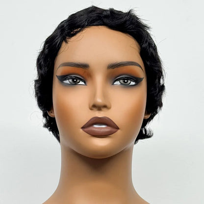 The Bohemian Pixie — Short Loose Wave Full Machine Made Wig (Density 150%)
