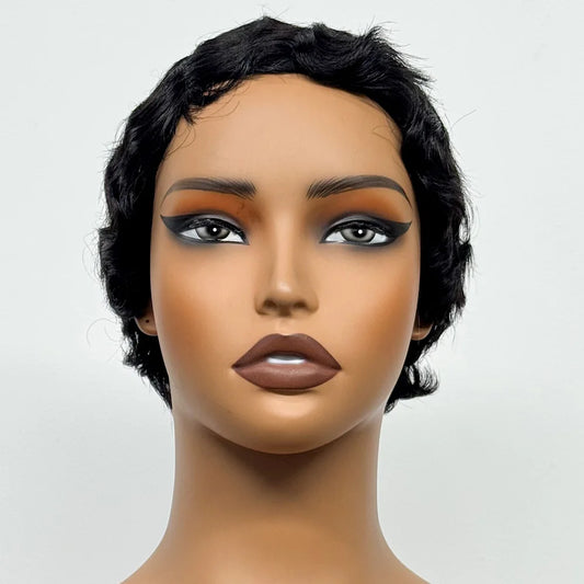 The Bohemian Pixie — Short Loose Wave Full Machine Made Wig (Density 150%)