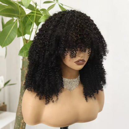 The Afro Crown — Kinky Curly Wig with Bangs (Maximum Density 350%)