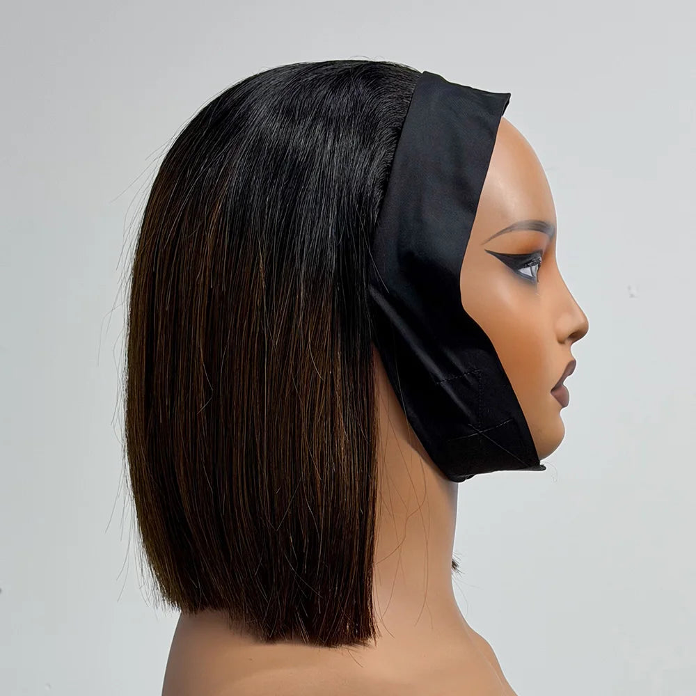 Le Bob Express — Demi-Perruque Headband Bone Straight (Densité 250% - 8")
