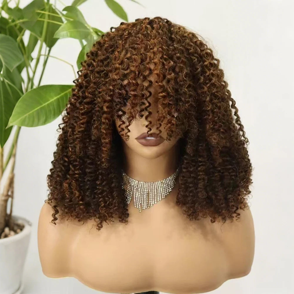 The Afro Crown — Kinky Curly Wig with Bangs (Maximum Density 350%)