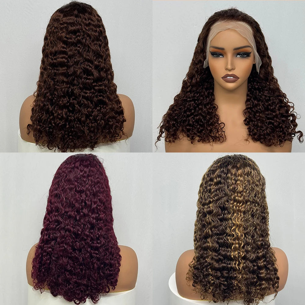 The Sumptuous Autumn — 13x4 Lace Frontal Water Wave Colored Wig (Density 250%)