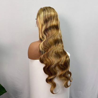 La Vague Solaire — Perruque 13x4 HD Lace Frontal Body Wave Balayage 30/613 (Densité 250%)