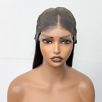 300% Density Glueless Human Hair Wig 24in 5x5 Transparent Lace Closure Wig Highlight Ombre Double Drawn Bone Straight Human Hair