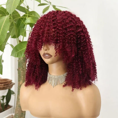 The Afro Crown — Kinky Curly Wig with Bangs (Maximum Density 350%)