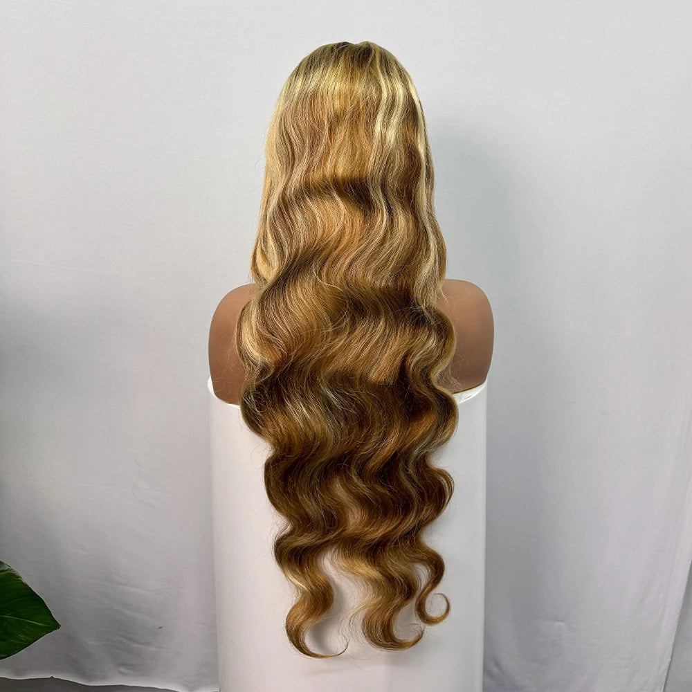 La Vague Solaire — Perruque 13x4 HD Lace Frontal Body Wave Balayage 30/613 (Densité 250%)