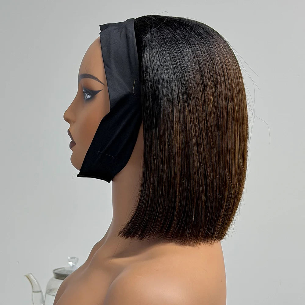 Le Bob Express — Demi-Perruque Headband Bone Straight (Densité 250% - 8")