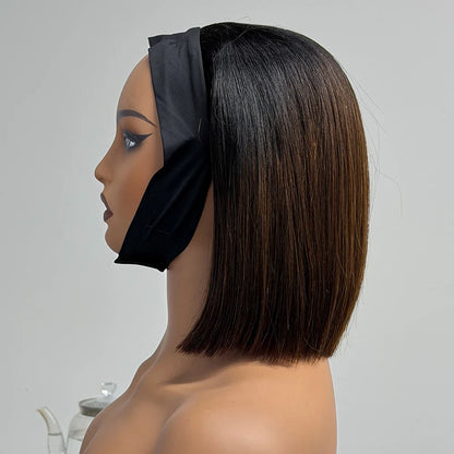 Le Bob Express — Demi-Perruque Headband Bone Straight (Densité 250% - 8")