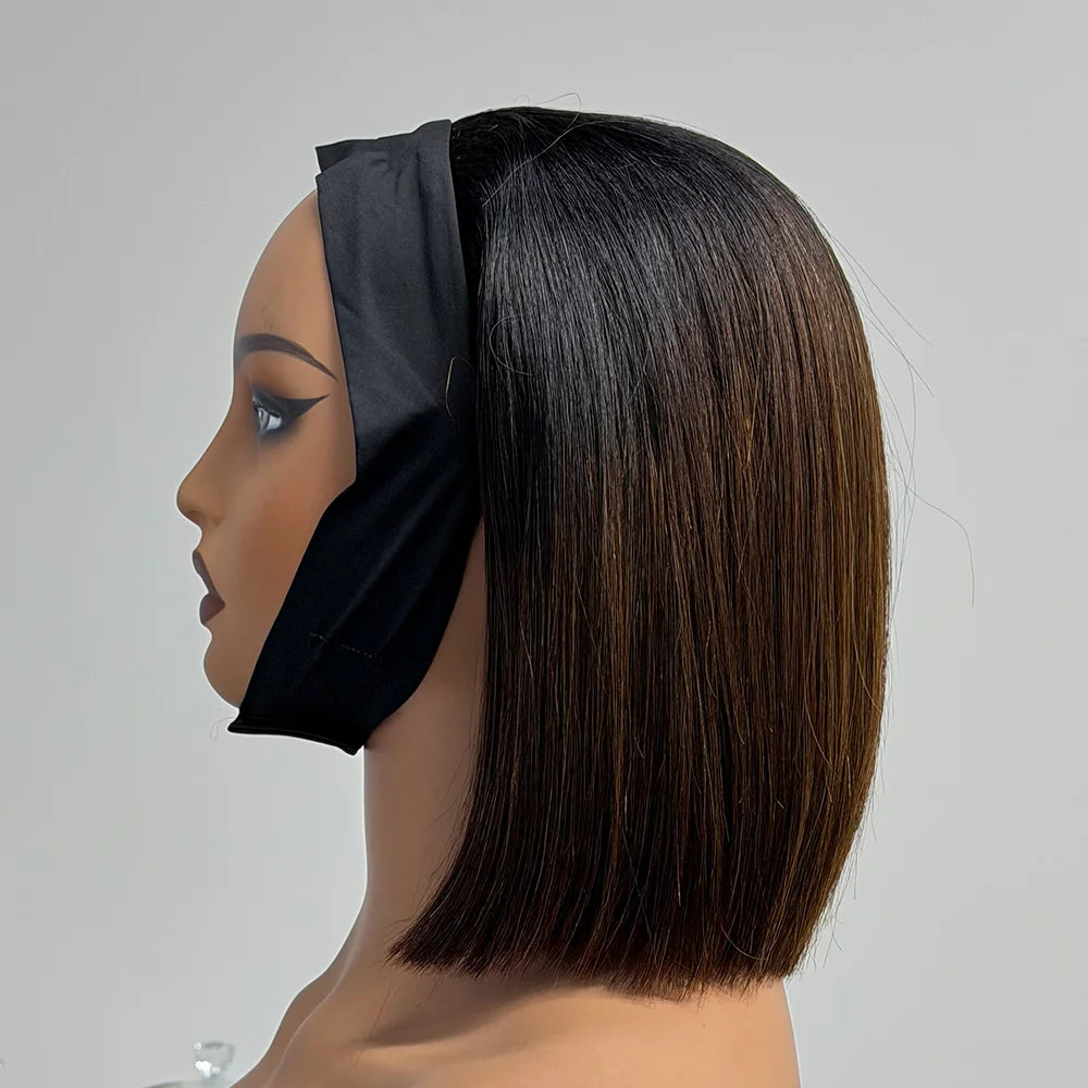 Le Bob Express — Demi-Perruque Headband Bone Straight (Densité 250% - 8")