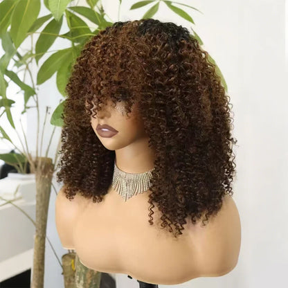 The Afro Crown — Kinky Curly Wig with Bangs (Maximum Density 350%)