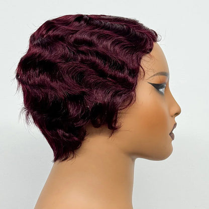 The Bohemian Pixie — Short Loose Wave Full Machine Made Wig (Density 150%)