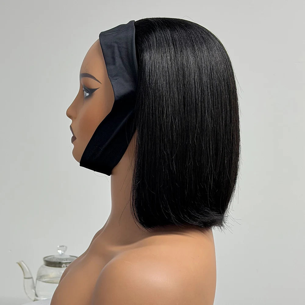 Le Bob Express — Demi-Perruque Headband Bone Straight (Densité 250% - 8")