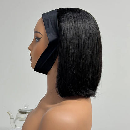 Le Bob Express — Demi-Perruque Headband Bone Straight (Densité 250% - 8")