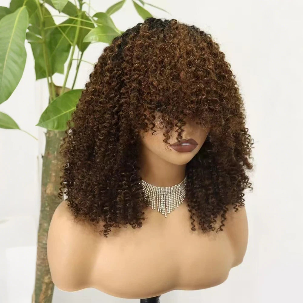 The Afro Crown — Kinky Curly Wig with Bangs (Maximum Density 350%)