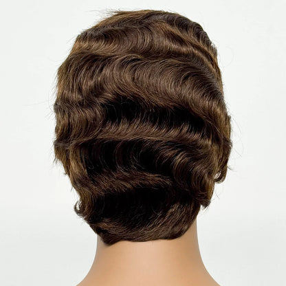 The Bohemian Pixie — Short Loose Wave Full Machine Made Wig (Density 150%)