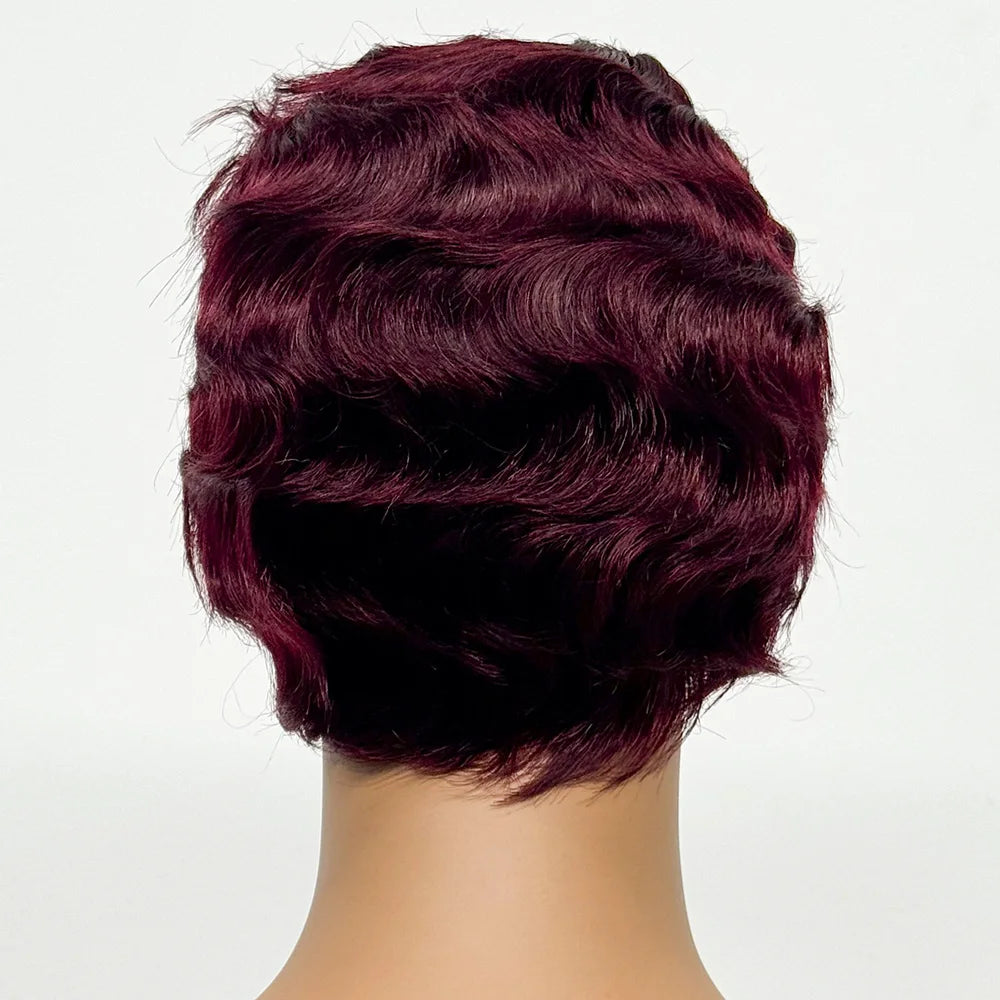 The Bohemian Pixie — Short Loose Wave Full Machine Made Wig (Density 150%)