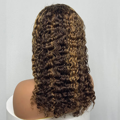 The Sumptuous Autumn — 13x4 Lace Frontal Water Wave Colored Wig (Density 250%)