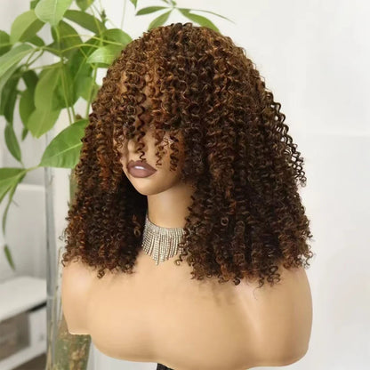 The Afro Crown — Kinky Curly Wig with Bangs (Maximum Density 350%)