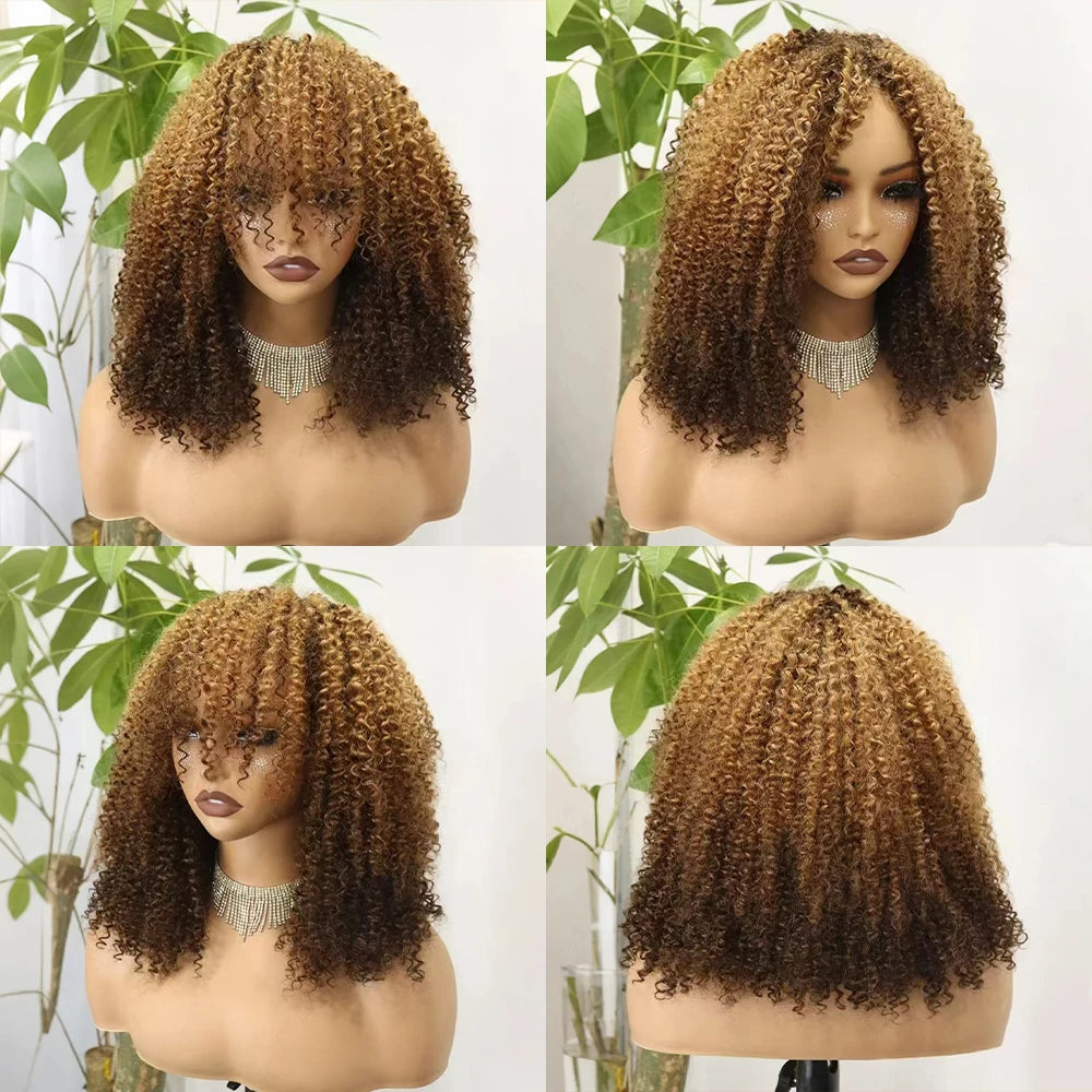 The Afro Crown — Kinky Curly Wig with Bangs (Maximum Density 350%)
