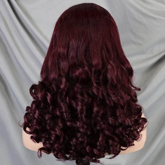 The Volcanic Fumi — 13x4 HD Lace Frontal Loose Bouncy Burgundy Wig (Density 300%)