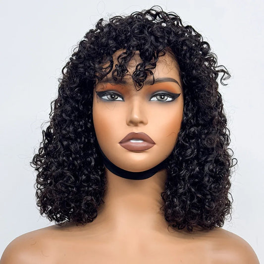 The Parisian Curly — 14" Fringe Machine Made Wig (Density 280%)