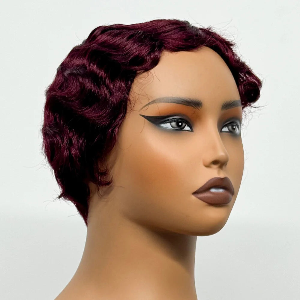 The Bohemian Pixie — Short Loose Wave Full Machine Made Wig (Density 150%)