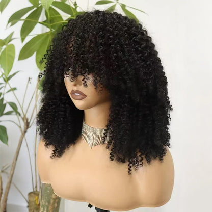 The Afro Crown — Kinky Curly Wig with Bangs (Maximum Density 350%)